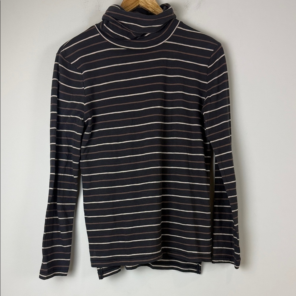 Madewell Black and Cream Striped Turtleneck NWT Size XS
